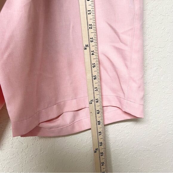 Peter Millar Mens Polyester Shorts Pink Size 40 Flat Front Golf Chino - Picture 2 of 7